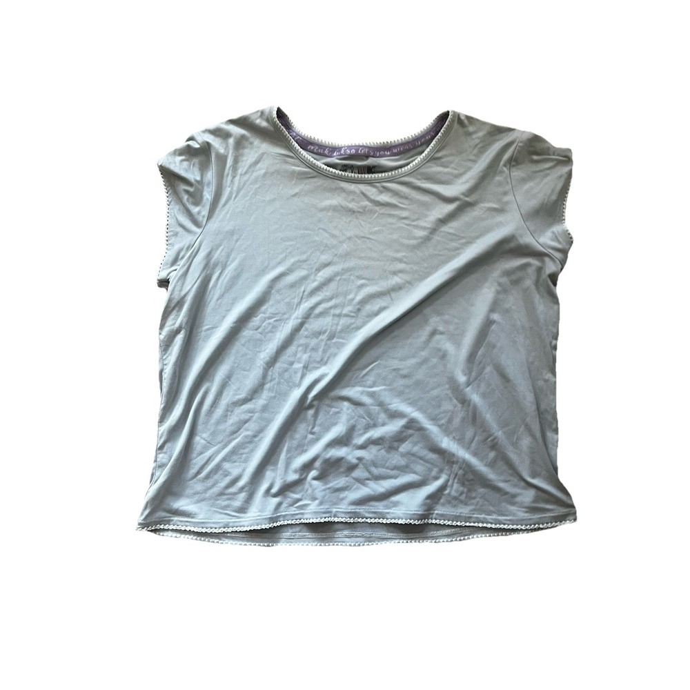 Muk Luks Womens XL Light Gray Heather Round‎ Neck T Shirt Soft Closer Staple